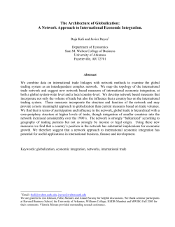 The Architecture of Globalization: A Network Approach to