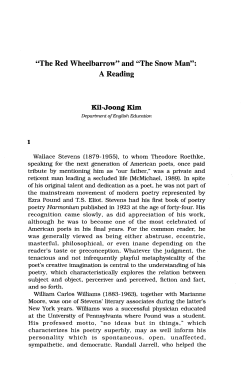 "The Red Wheelbarrow" and "The Snow Man": A Reading Kil