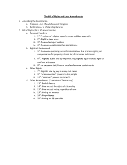 The Bill of Rights and Later Amendments 1. Amending the