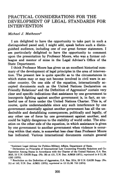 Practical Considerations for the Development of Legal Standards for