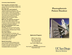 Plasmapheresis Patient Handout
