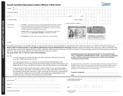 Claim Form - South Carolina Education Lottery