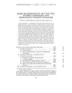 Make Me Democratic, But Not Yet: Sunrise Lawmaking and