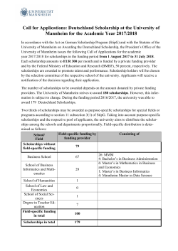 Call for Applications: Deutschland Scholarship at the University of