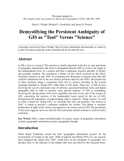 Demystifying the Persistent Ambiguity of GIS as "Tool" Versus