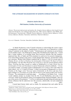THE LITERARY BACKGROUND OF JOSEPH CONRAD`S FICTION