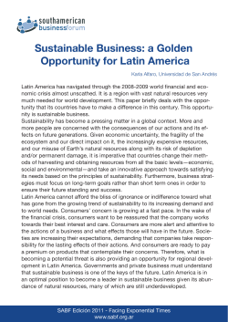 Sustainable Business: a Golden Opportunity for Latin America