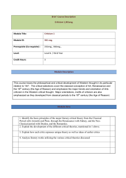 1. Identify the basic principles of the major literary critical theory from