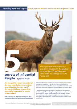 Five secrets of influential people