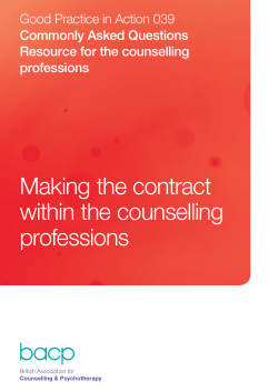 Making the contract within the counselling professions