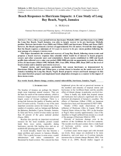Beach Responses to Hurricane Impacts: A Case Study of Long Bay