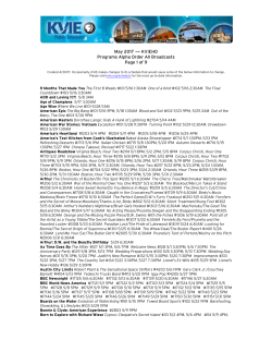 May 2017 ----- KVIEHD Programs Alpha Order All Broadcasts Page
