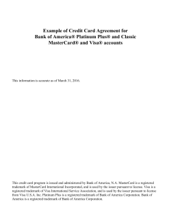 Example of Credit Card Agreement for Bank of America&reg; Platinum