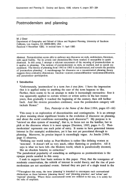 Postmodernism and planning