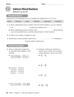 7.4 Subtract Mixed Numbers