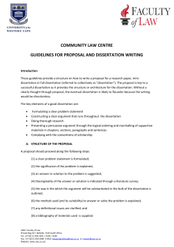 community law centre guidelines for proposal and dissertation writing