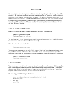 Essay Writing Key The following nine categories represent problems