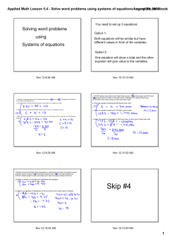 Applied Math Lesson 5.4 - Solve word problems using systems of