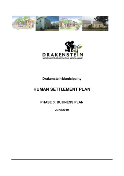 HUMAN SETTLEMENT PLAN