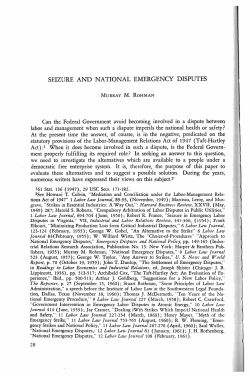 SEIZURE AND NATIONAL EMERGENCY DISPUTES