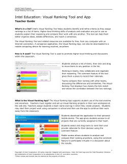 Intel Education: Visual Ranking To App