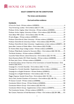 The Union and devolution