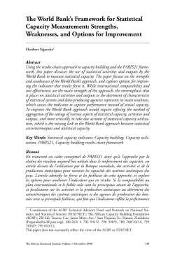 The World Bank`s Framework for Statistical Capacity