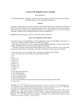 A Note on the Rapanui Lunar Calendar