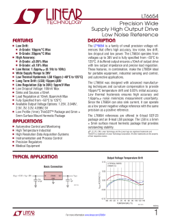 LT6654 &ndash; Precision Wide Supply High Output