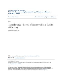 the role of the storyteller in the life of the story
