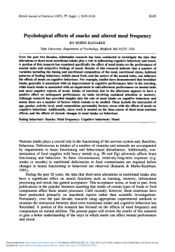 Psychological effects of snacks and altered meal frequency