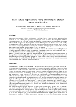 Exact versus approximate string matching for protein