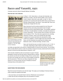 Sacco and Vanzetti