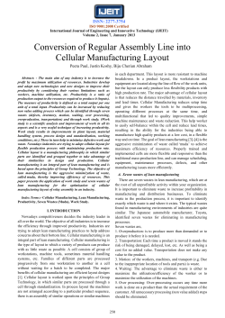 Conversion of Regular Assembly Line into Cellular Manufacturing