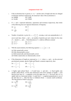 Assignment Sem1 Ch2 If the acceleration due to