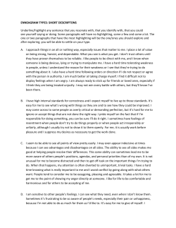 ENNEAGRAM TYPES - North Raleigh Community Church