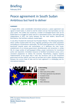 Peace agreement in South Sudan - European Parliament