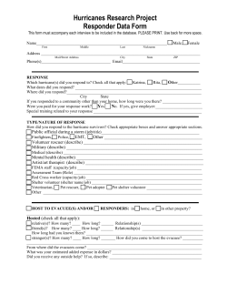Hurricanes Research Project Responder Data Form