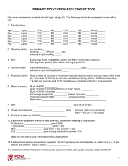 Primary Prevention Patient Assessment Tool
