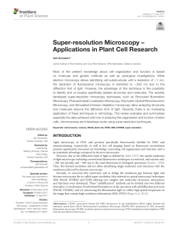 Super-Resolution Microscopy &ndash; Applications in Plant Cell Research
