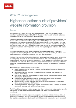 audit of providers` website information provision