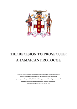 the decision to prosecute: a jamaican protocol