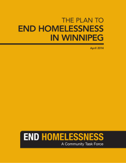 The Plan to End Homelessness in Winnipeg