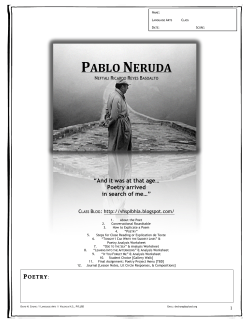 PABLO NERUDA Poetry Packet GEN