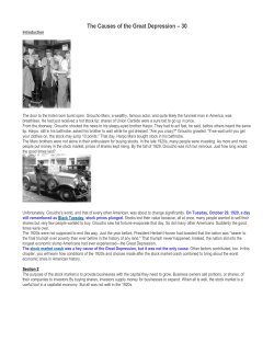 The Causes of the Great Depression &ndash; 30