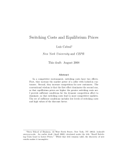 Switching Costs and Equilibrium Prices