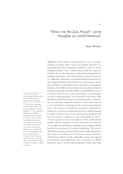 Show me the Zulu Proust - Revista Brasileira de Literatura Comparada