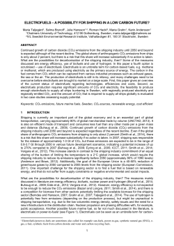 ELECTROFUELS &ndash; A POSSIBILITY FOR SHIPPING IN A LOW
