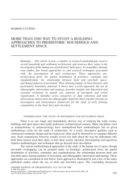 approaches to prehistoric household and settlement space