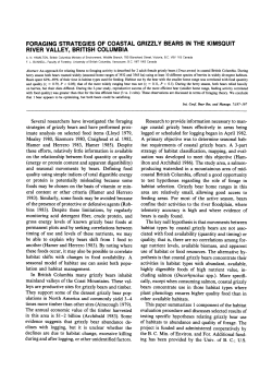 foraging strategies of coastal grizzly bears in the kimsquit river valley